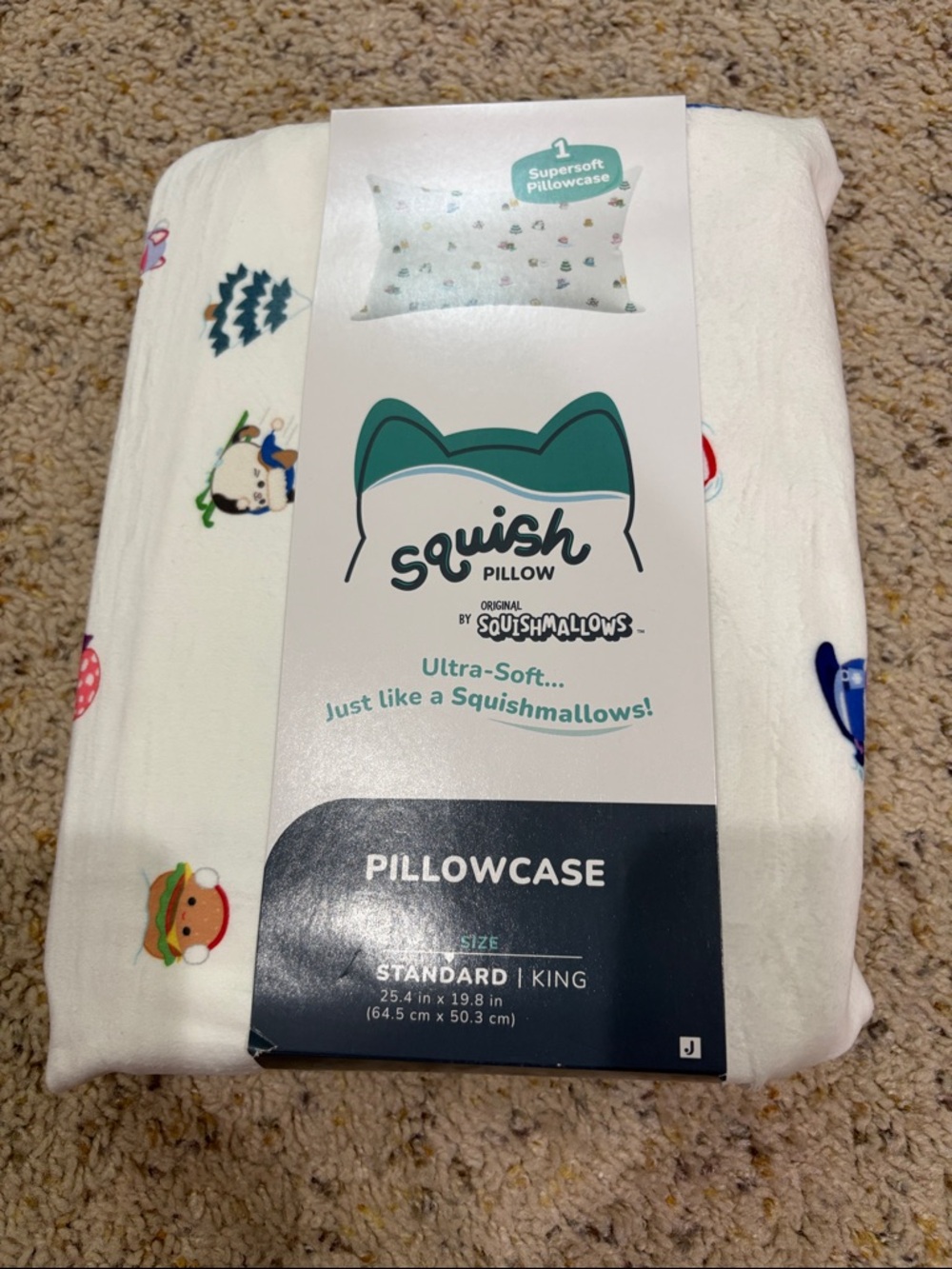NEW Squish Pillow White Ulta-Soft Pillowcase by Squishmallows king